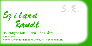 szilard randl business card